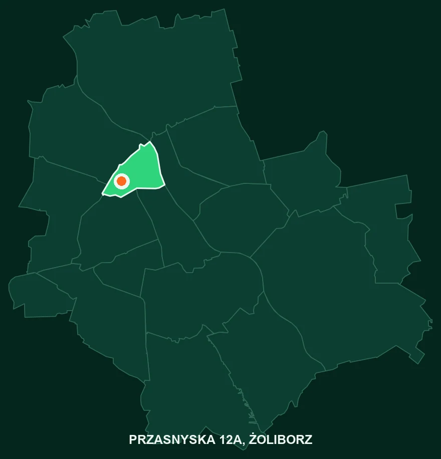 Gdzie leży Przasnyska 12a: Żoliborz na mapie Warszawy