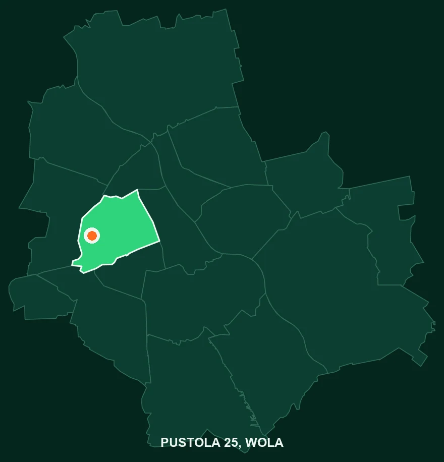 Gdzie leży Pustola 25: Wola na mapie Warszawy
