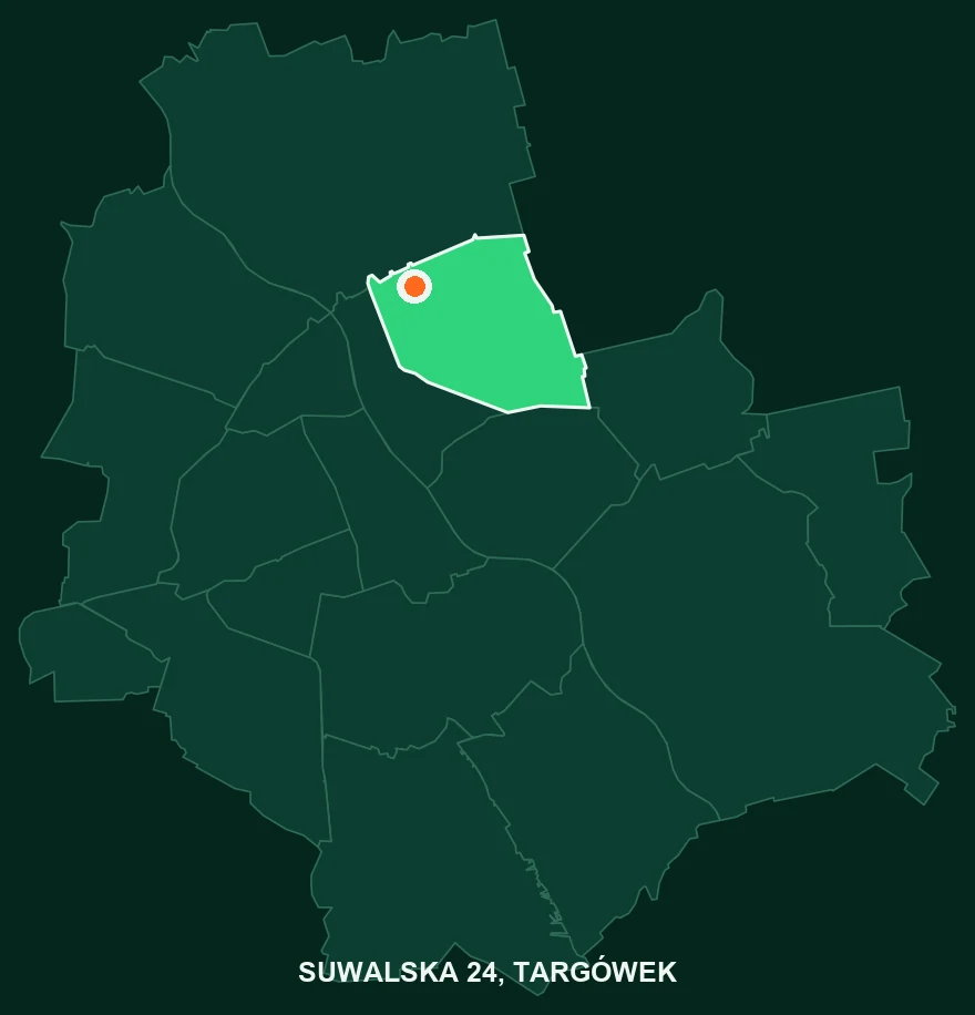 Gdzie leży Suwalska 24: Targówek na mapie Warszawy