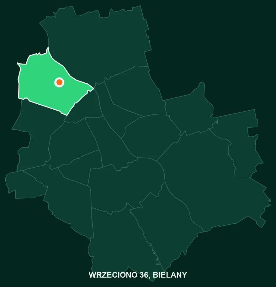 Gdzie leży Wrzeciono 36: Bielany na mapie Warszawy