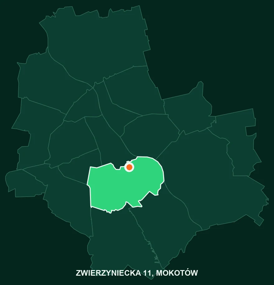 Gdzie leży Zwierzyniecka 11: Mokotów na mapie Warszawy